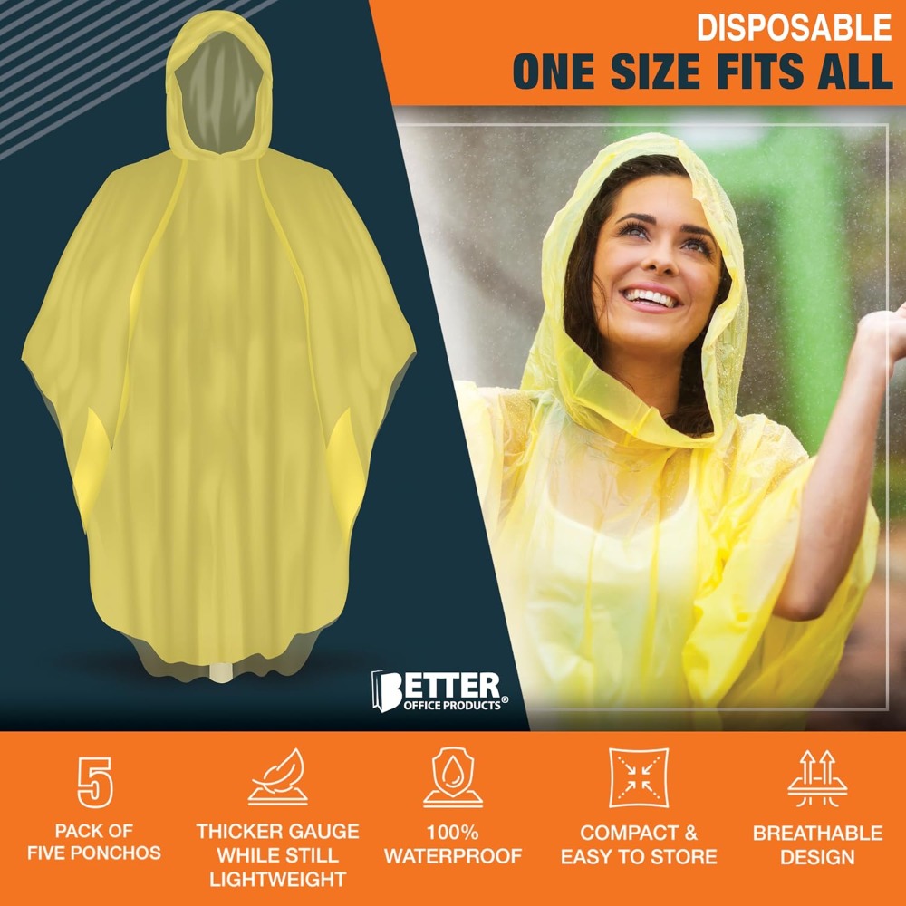 Disposable Yellow Rain Ponchos - Emergency Poncho Rain incelemesi ve fiyatı