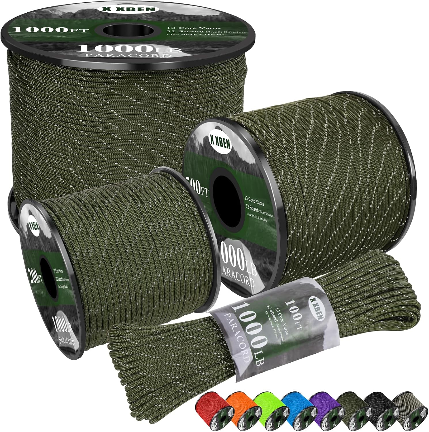 1000lb Reflective Paracord 4mm - Para Cord 1000Ft incelemesi ve fiyatı