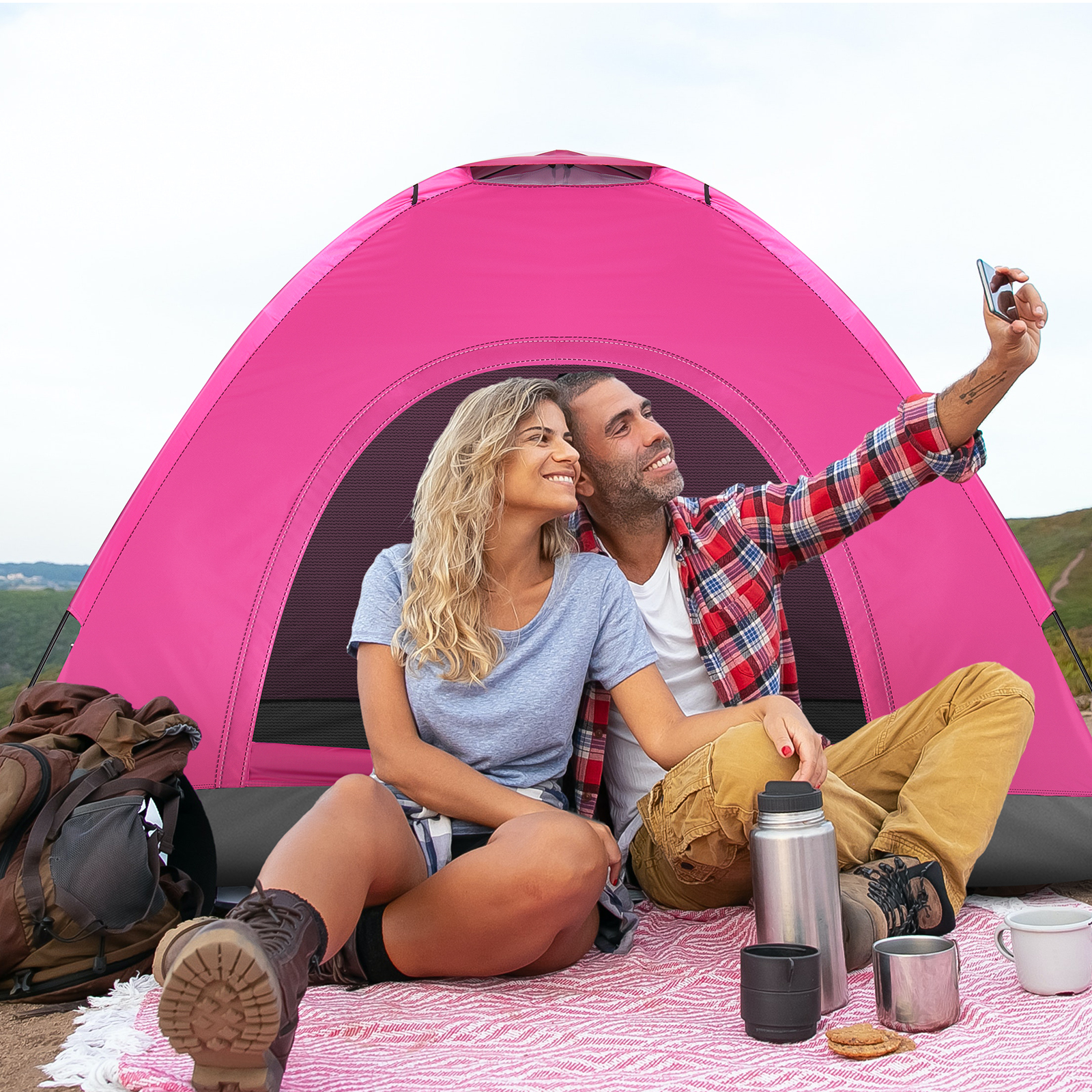 3 4 Person Camping Dome Tent W - Emergency Mylar Tent incelemesi ve fiyatı