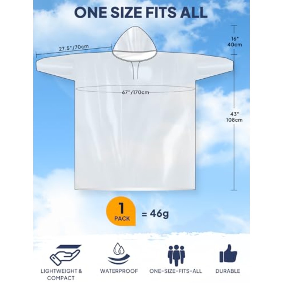 ANYOO Disposable Rain Poncho f - Emergency Poncho Rain incelemesi ve fiyatı