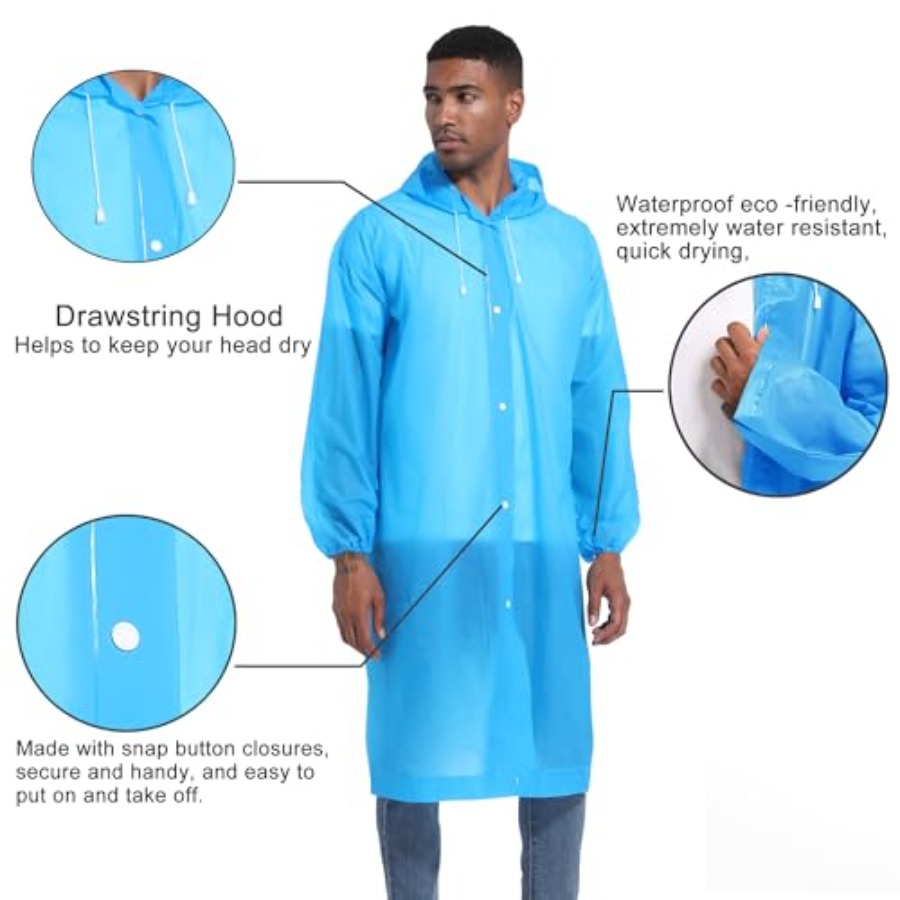 Rain Ponchos for Adults Rainco - Emergency Poncho Rain incelemesi ve fiyatı