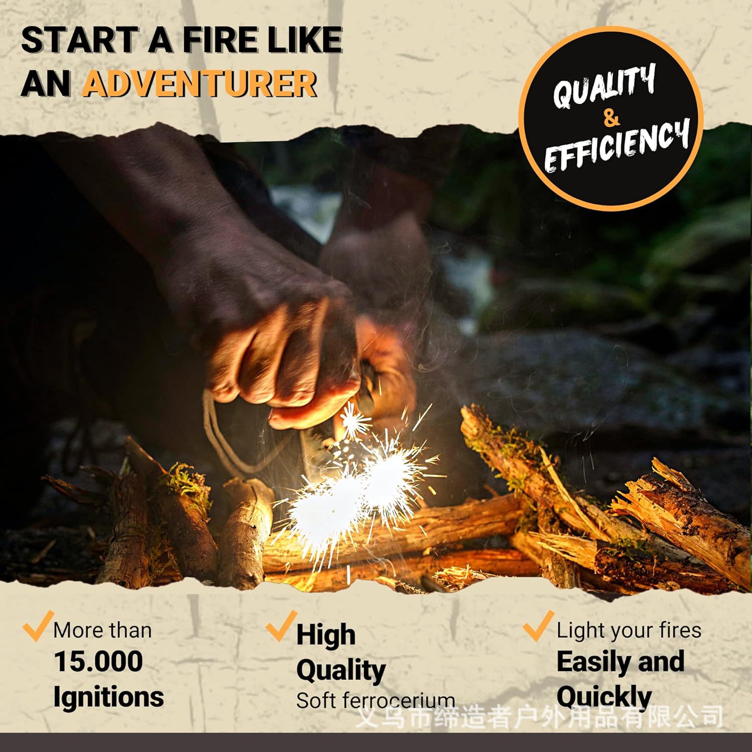 Portable Outdoor Flint and Ste - Magnesium Fire Starter incelemesi ve fiyatı