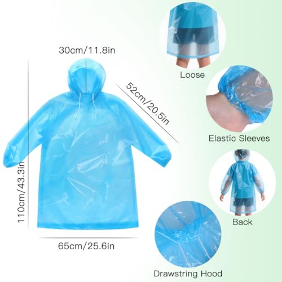 GAOHUI 4/6 Pack Disposable Rai - Emergency Poncho Rain incelemesi ve fiyatı