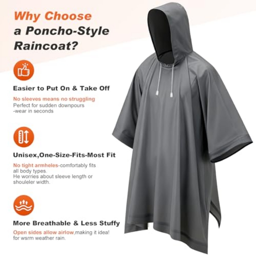 8 Pack Hooded Rain Ponchos for - Emergency Poncho Rain incelemesi ve fiyatı