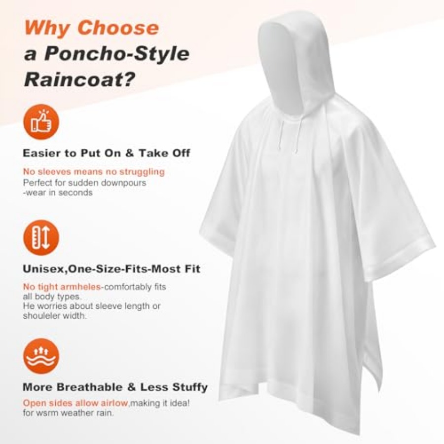 8 Pack Hooded Rain Ponchos for - Emergency Poncho Rain incelemesi ve fiyatı