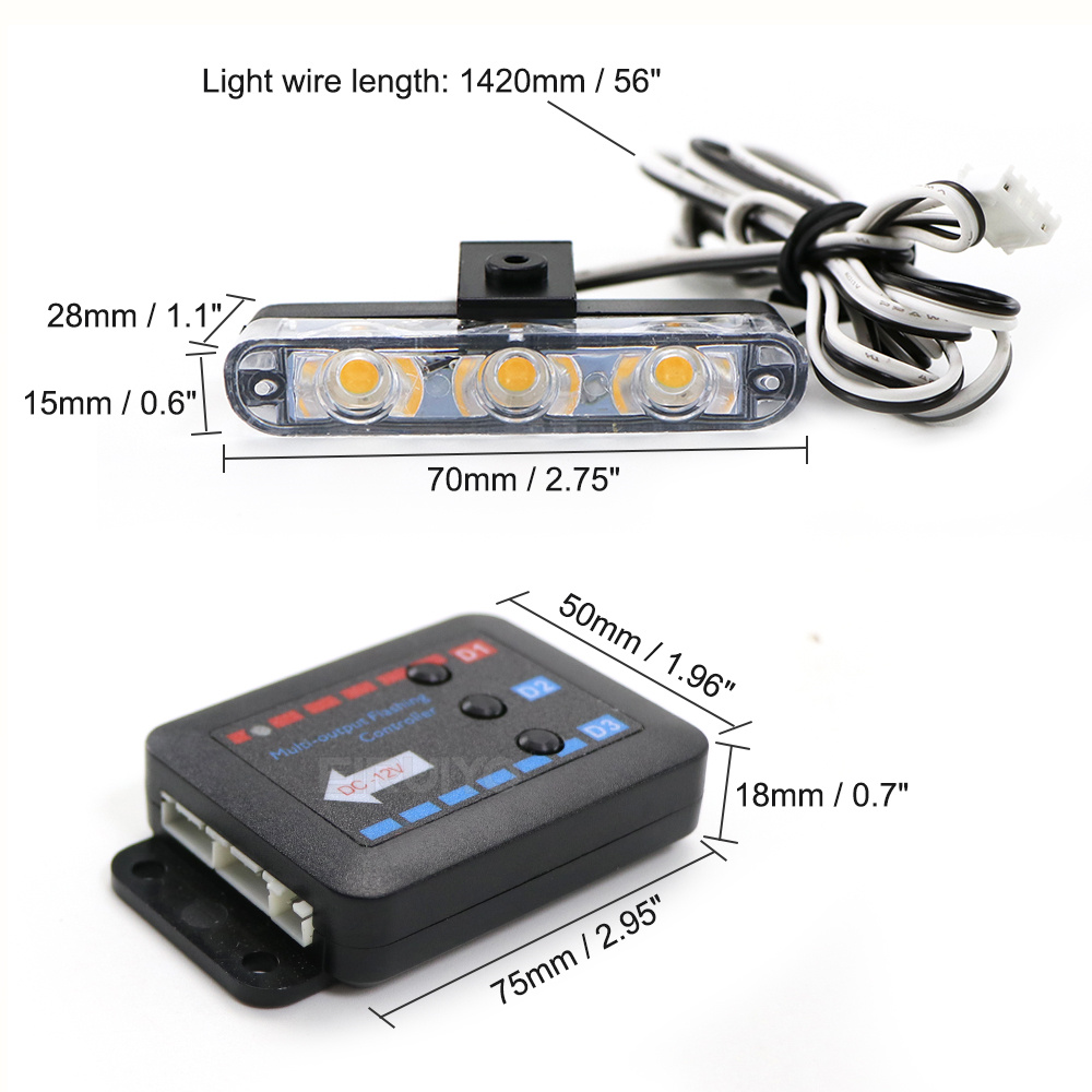 4x 3 LED Grill Car LED Strobe  - Sos Light Strobe incelemesi ve fiyatı